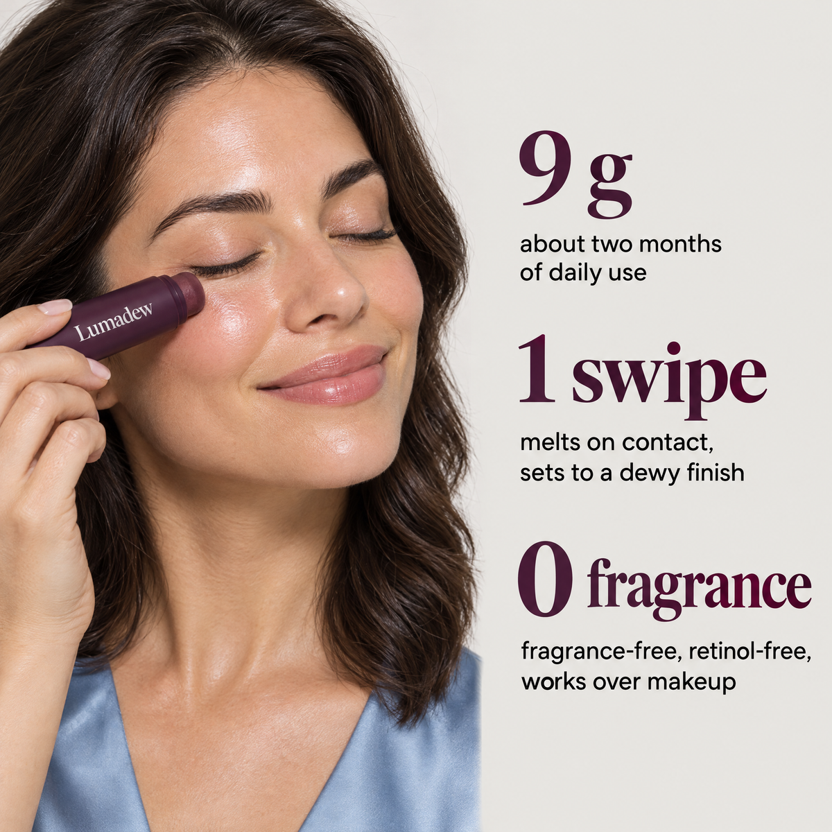 9 g, one swipe, zero fragrance