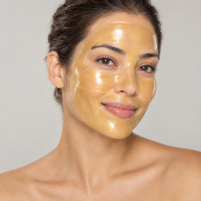 Wearing the bio-collagen hydrogel mask